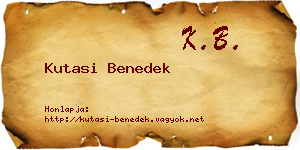 Kutasi Benedek névjegykártya