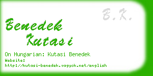 benedek kutasi business card